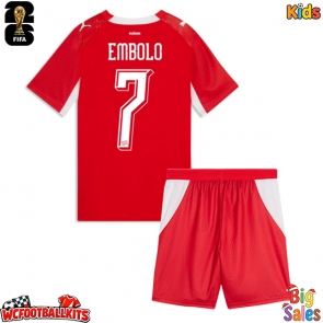 Switzerland Breel Embolo #7 Replica Home Stadium Kit for Kids World Cup 2026 Short Sleeve (+ pants)